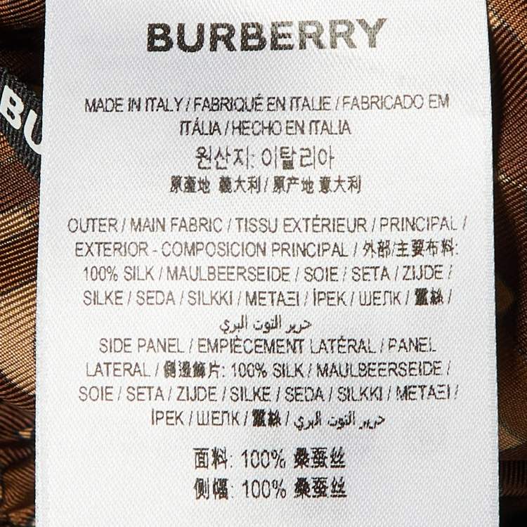 Pre Owned Burberry Brown Monogram Silk Elasticized Waist Pants S