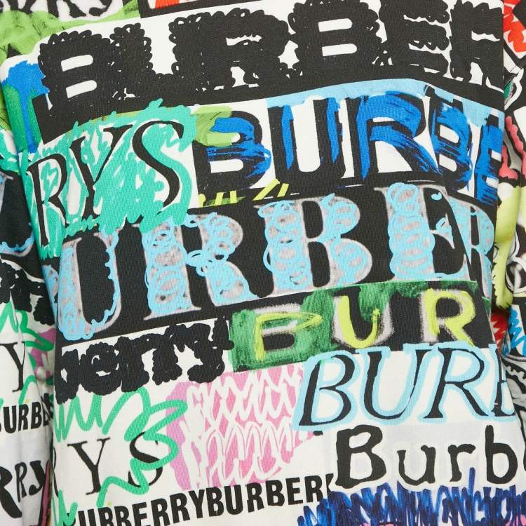Pre Owned Burberry Multicolor Printed Cotton Crewneck Sweatshirt S