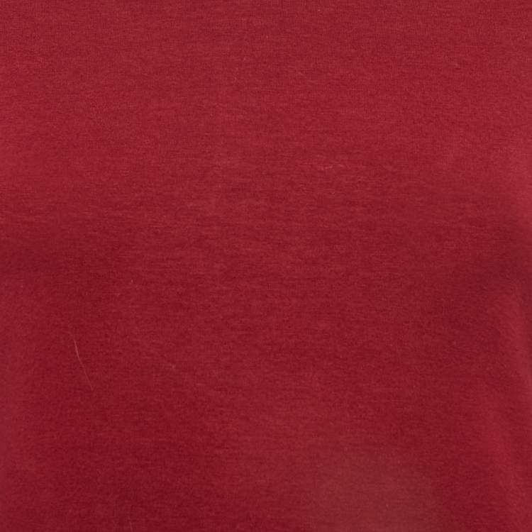 Pre Owned Burberry Red Cotton Full Sleeve T-Shirt S