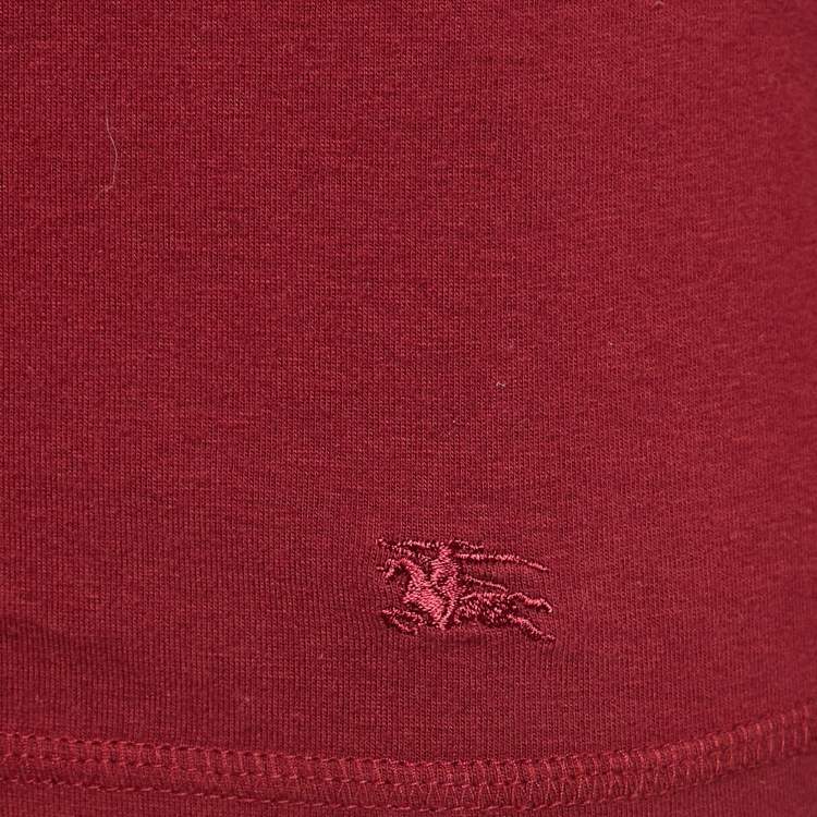 Pre Owned Burberry Red Cotton Full Sleeve T-Shirt S