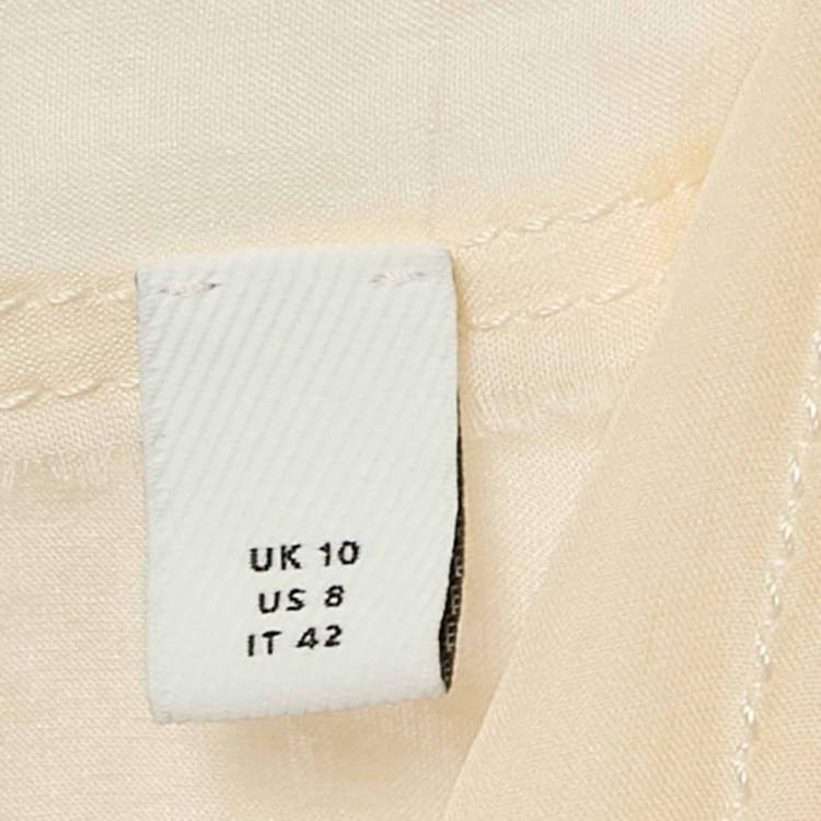 مملوكة مسبقًا Burberry  Beige Silk Raw Edge Detail Shirt M