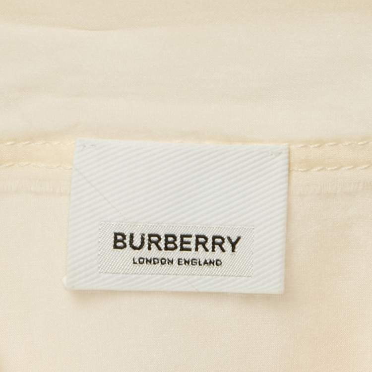 مملوكة مسبقًا Burberry  Beige Silk Raw Edge Detail Shirt M