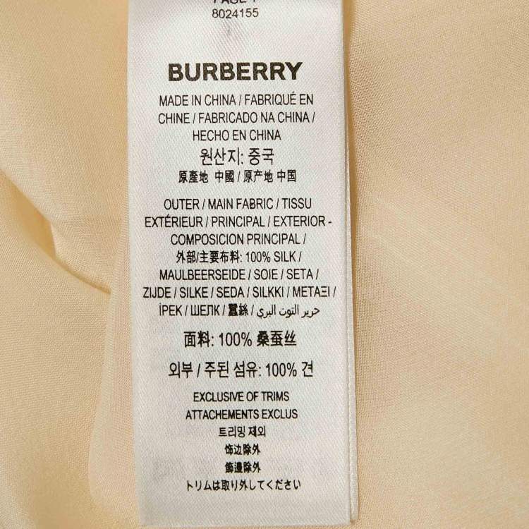 مملوكة مسبقًا Burberry  Beige Silk Raw Edge Detail Shirt M