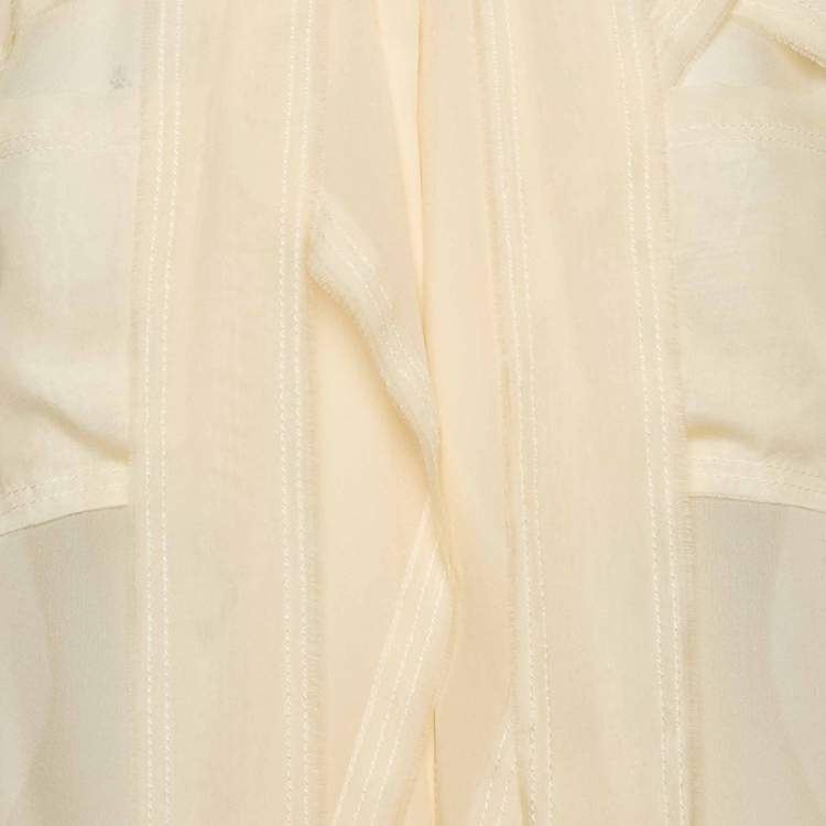 مملوكة مسبقًا Burberry  Beige Silk Raw Edge Detail Shirt M