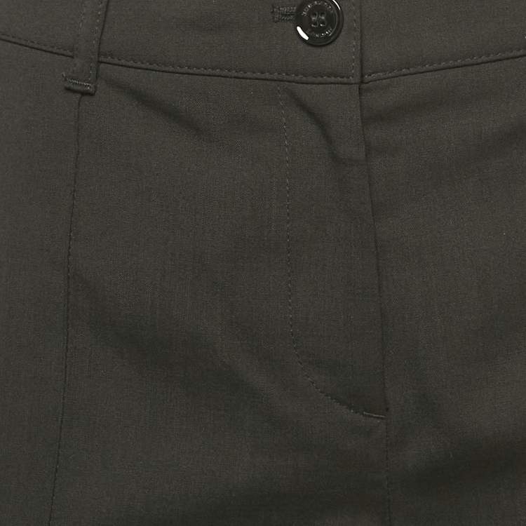 Pre Owned Burberry Black Wool Regular Fit Trousers S