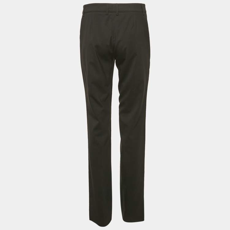 Pre Owned Burberry Black Wool Regular Fit Trousers S