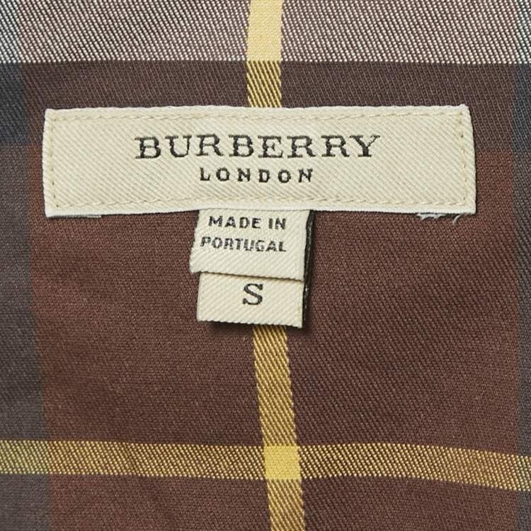 Pre Owned Burberry Brown Checks Cotton Long Sleeve Shirt S