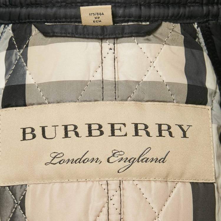 Pre Owned Burberry Black Nylon Quilted Jacket XS