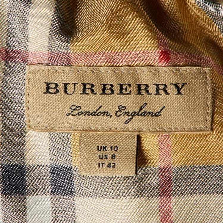 Pre Owned Burberry Beige Printed Nova Check Silk Joggers M