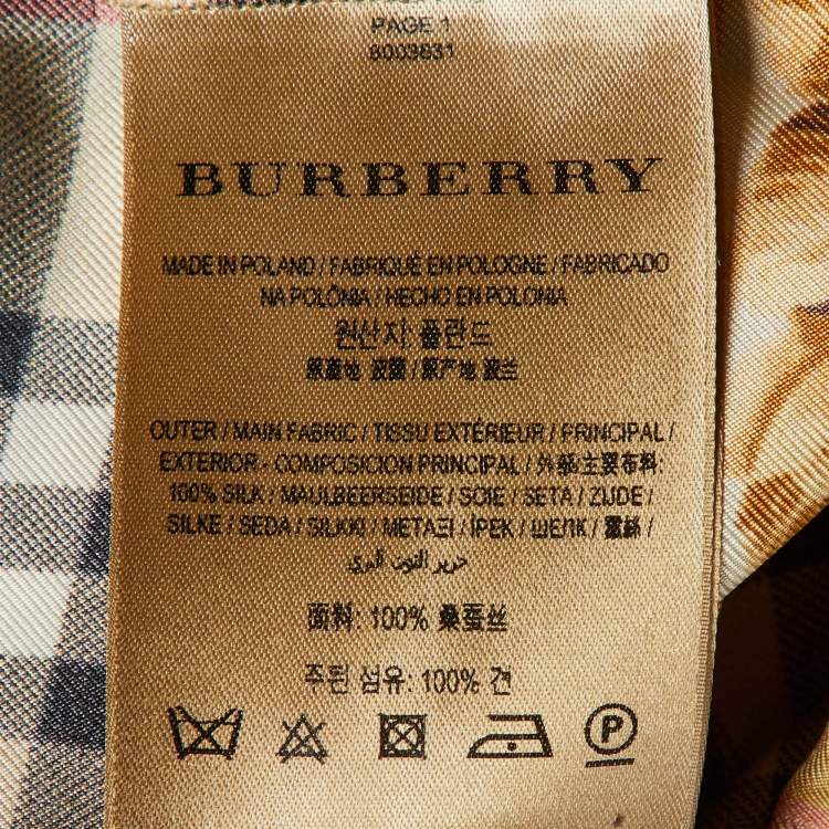 Pre Owned Burberry Beige Printed Nova Check Silk Joggers M