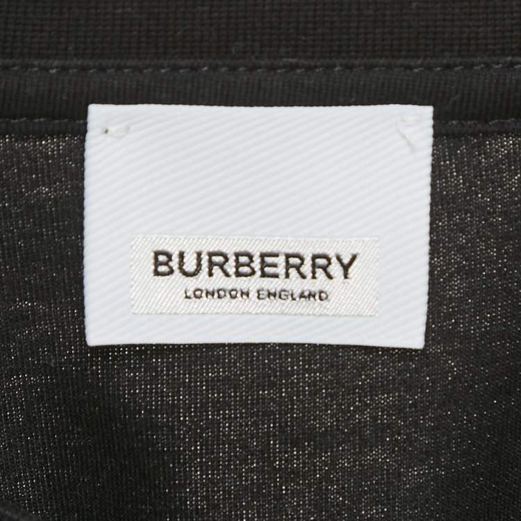 Pre Owned Burberry Black Carrick Checks Jersey T-Shirt S