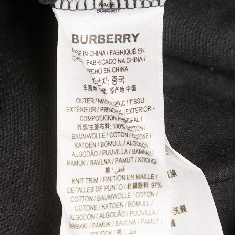 Pre Owned Burberry Black Carrick Checks Jersey T-Shirt S