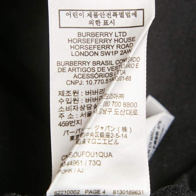 Pre Owned Burberry Black Carrick Checks Jersey T-Shirt S