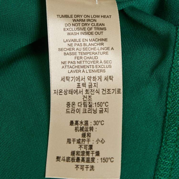 مملوكة مسبقًا Burberry Green Checks Collar Cotton Pique T-Shirt M