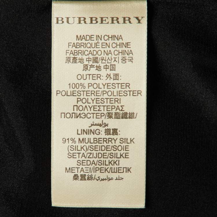 Pre Owned Burberry Black Crepe Plisse Zip Front Top S