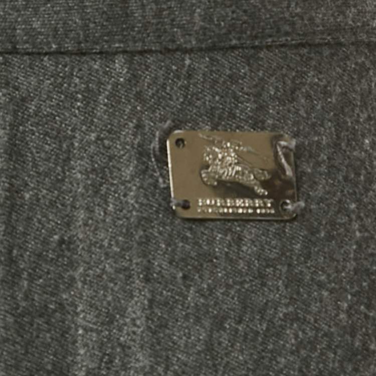 Pre Owned Burberry Black Jersey Flared Mini Skirt S