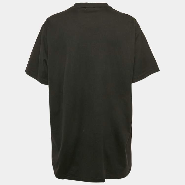 Pre Owned Burberry Black Cotton Nova Check Pocket T-Shirt M