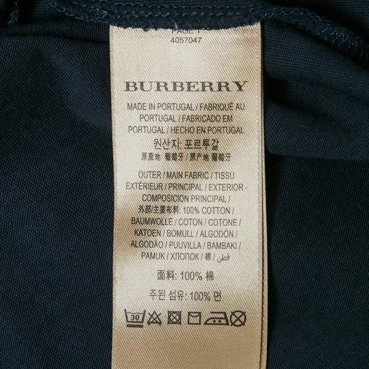 Pre Owned Burberry Blue/Red Cotton Crew Neck T-Shirt XS 