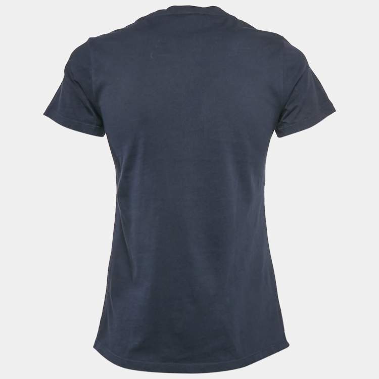 Pre Owned Burberry Blue/Red Cotton Crew Neck T-Shirt XS 