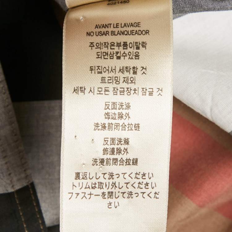 مملوكة مسبقًا Burberry Beige Checked Cotton Half Placket Tunic M