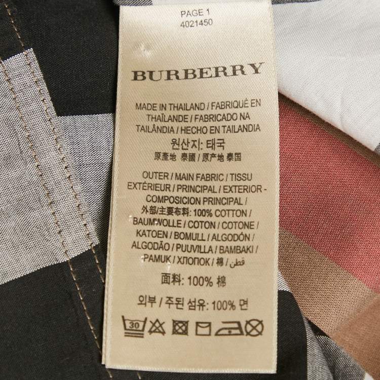 مملوكة مسبقًا Burberry Beige Checked Cotton Half Placket Tunic M