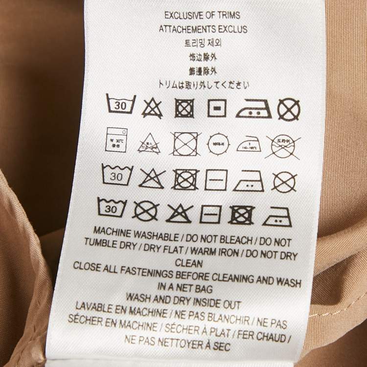 Pre Owned Burberry Brown Cotton Label Detail Button Front Belted Short Dress XS