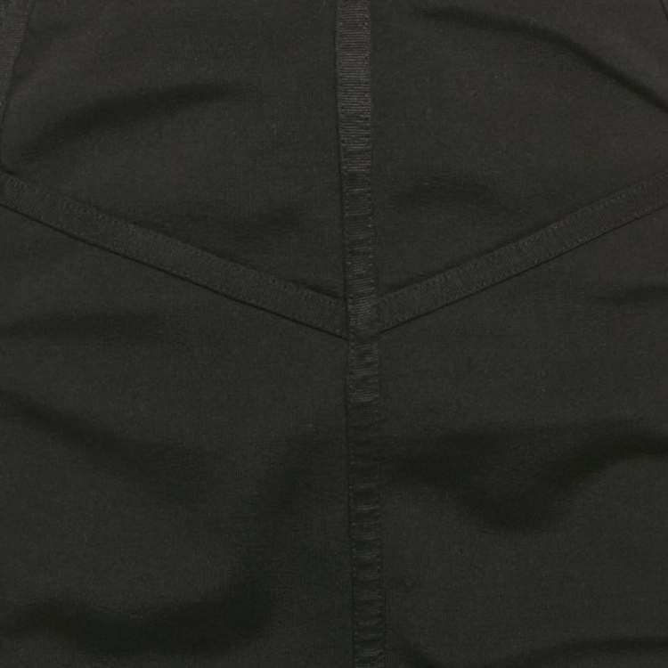Pre Owned Burberry Black Mesh Trim Jersey Pencil Skirt M