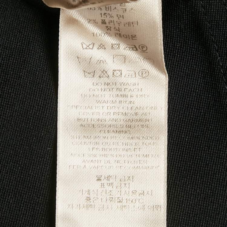 Pre Owned Burberry Black Mesh Trim Jersey Pencil Skirt M