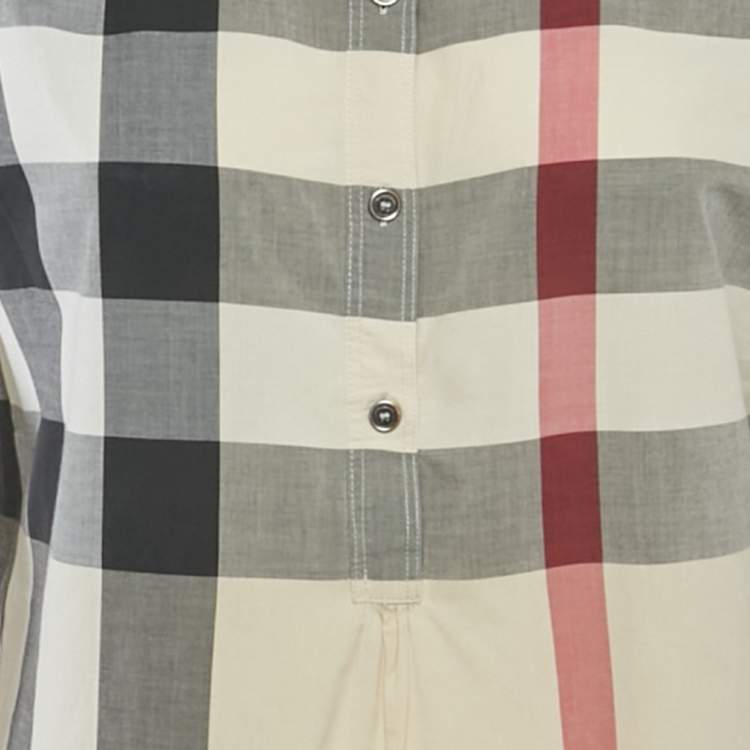 مملوكة مسبقًا Burberry Brit Beige Checks Cotton Tunic S