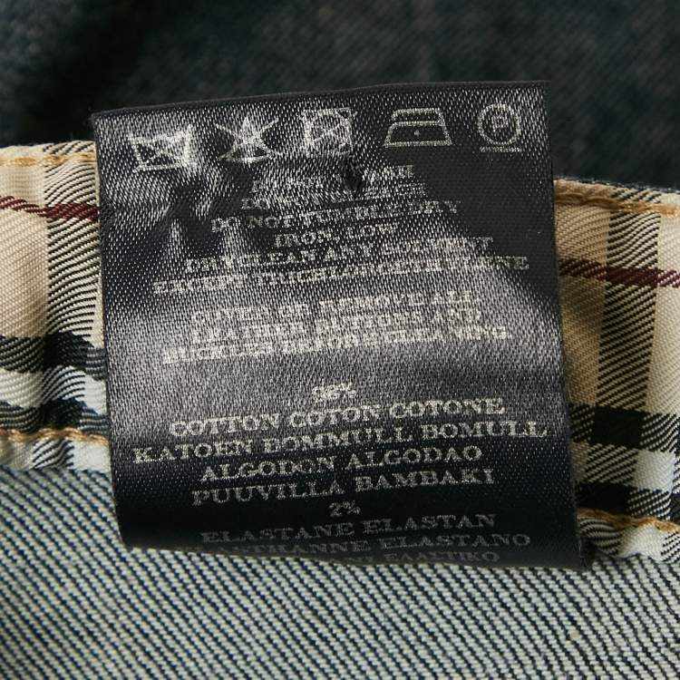 Pre Owned Burberry Navy Blue Denim Flared Jeans M Waist 29"