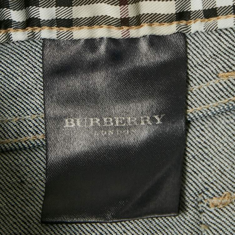 Pre Owned Burberry Navy Blue Denim Flared Jeans M Waist 29"