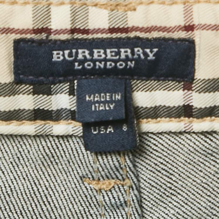 Pre Owned Burberry Navy Blue Denim Flared Jeans M Waist 29"