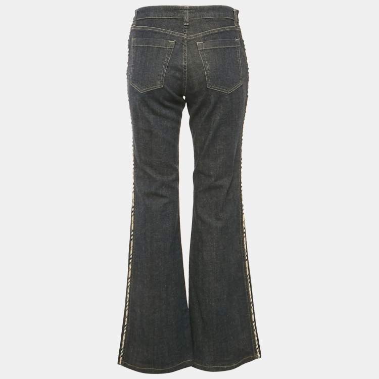 Pre Owned Burberry Navy Blue Denim Flared Jeans M Waist 29"