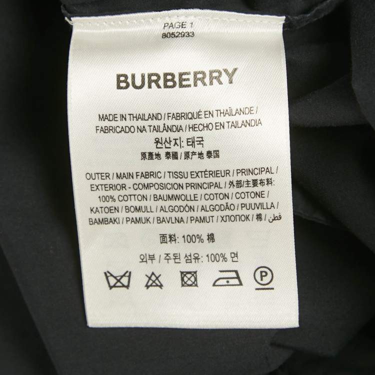 Pre Owned Burberry Navy Blue Cotton Belted Mini Dress M