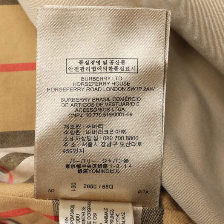 مملوكة مسبقًا Burberry Beige Cotton Trench Coat L