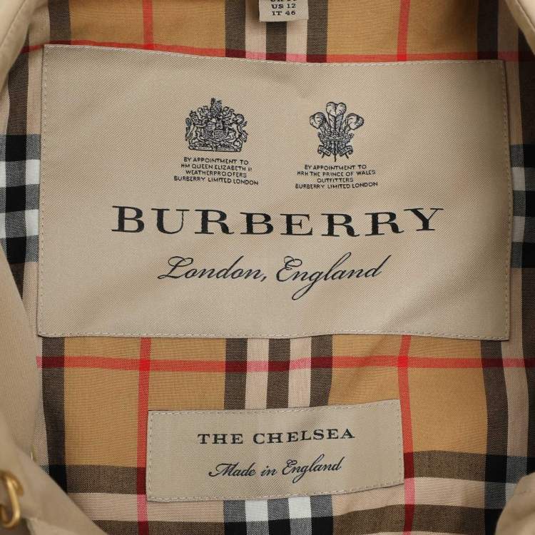 مملوكة مسبقًا Burberry Beige Cotton Trench Coat L