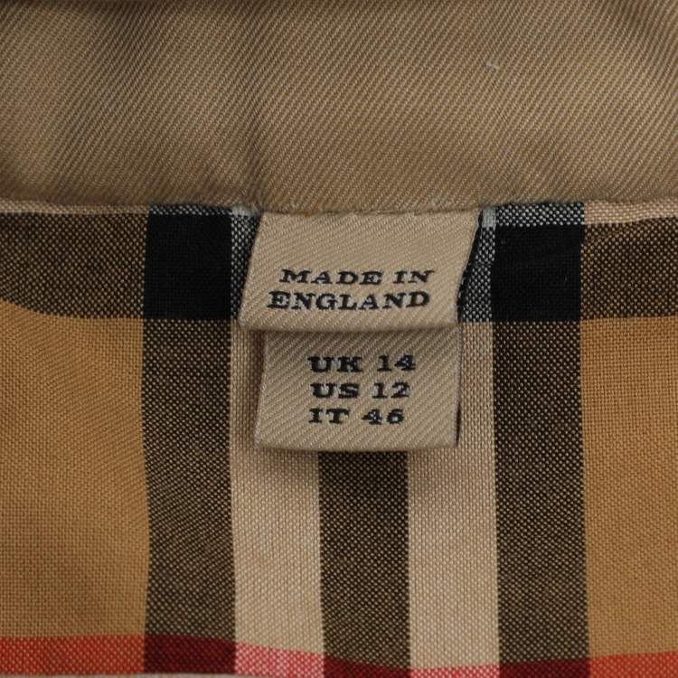 مملوكة مسبقًا Burberry Beige Cotton Trench Coat L