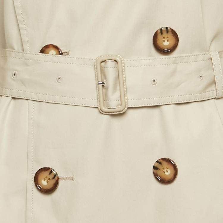 Pre Owned Burberry Beige Cotton Double Breasted Trench Coat L