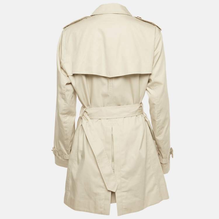 Pre Owned Burberry Beige Cotton Double Breasted Trench Coat L