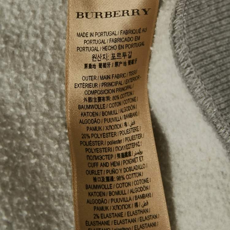 Pre Owned Burberry Grey Cotton Check Hooded Zip-Up Jacket S