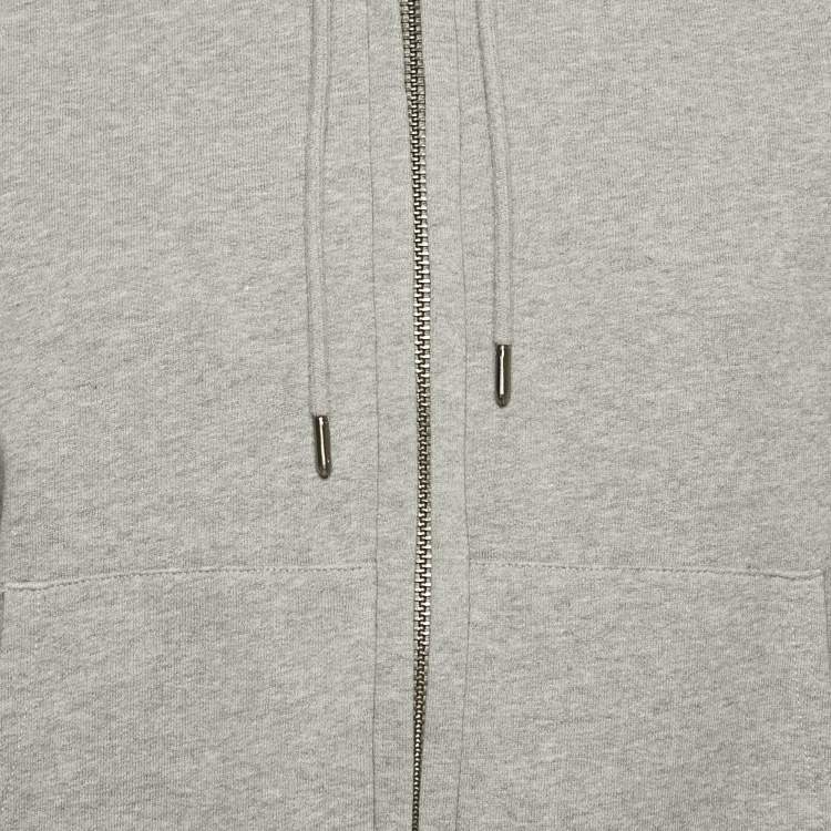Pre Owned Burberry Grey Cotton Check Hooded Zip-Up Jacket S