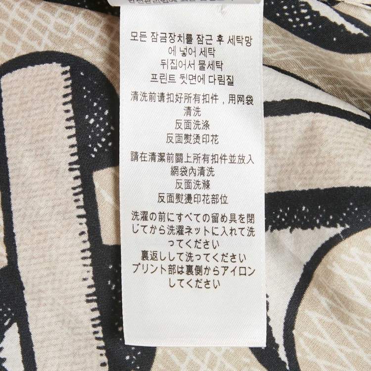 Pre Owned Burberry Beige TB Monogram Cotton Shirt XS
