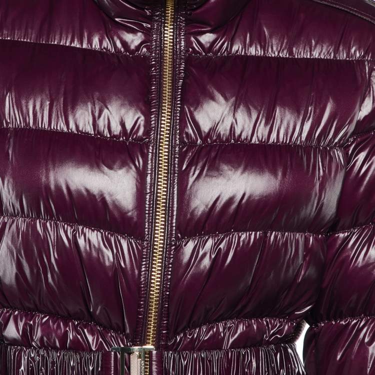 Pre Owned Burberry Purple Nylon Quilted Down Jacket L