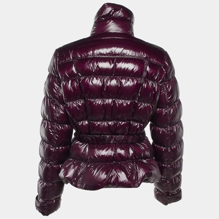Pre Owned Burberry Purple Nylon Quilted Down Jacket L