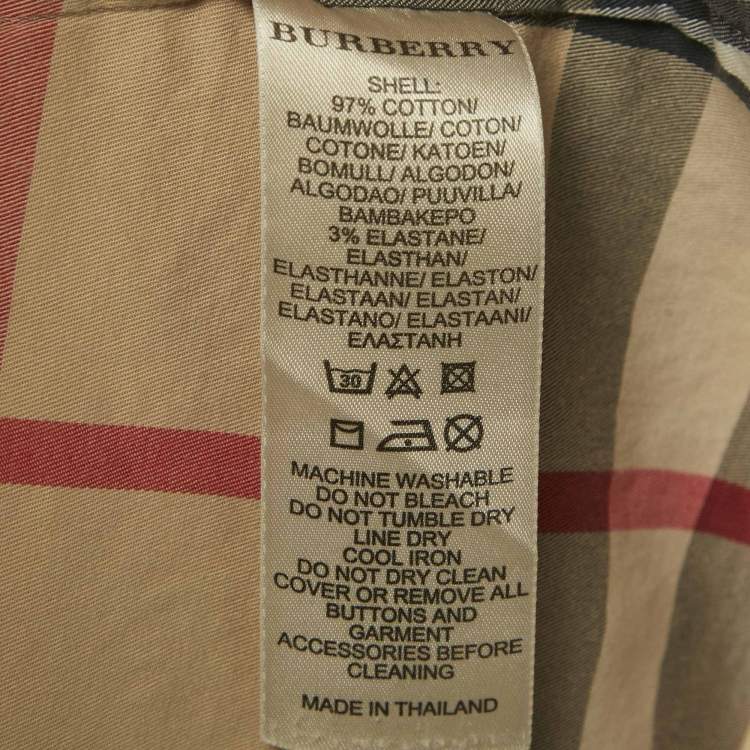 Pre Owned Burberry Beige Checks Cotton Shirt S