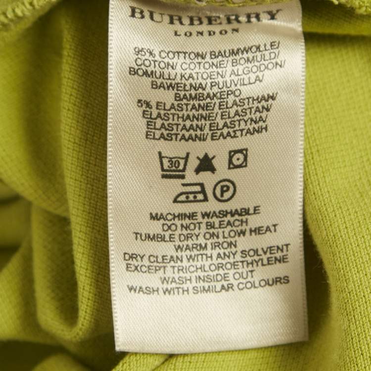 مملوكة مسبقًا Burberry Green Pique Polo T-Shirt M