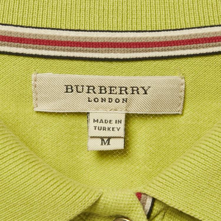 مملوكة مسبقًا Burberry Green Pique Polo T-Shirt M
