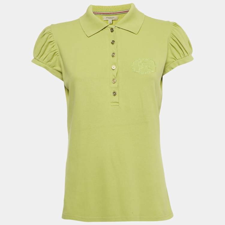 مملوكة مسبقًا Burberry Green Pique Polo T-Shirt M
