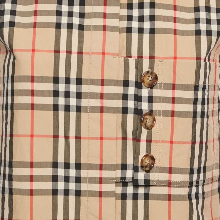 Pre Owned Burberry Beige Beige Checks Cotton Sleeveless Shirt S