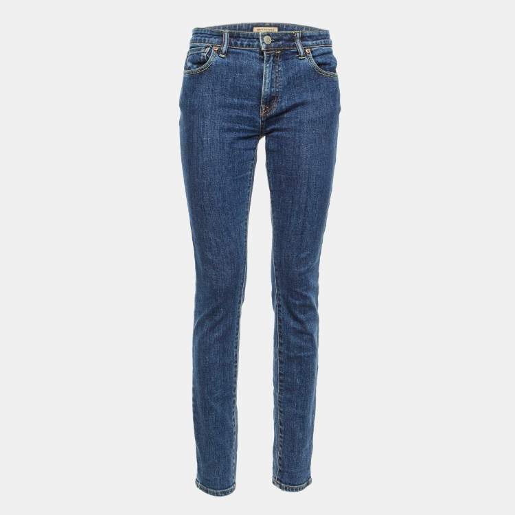 مملوكة مسبقًا Burberry Blue Denim Mid Rise Skinny Jeans M/Waist 33"